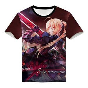 Fate Zero Fate/Stay Night Hoodies - 3D Printed Anime T-Shirt Funny Short Sleeve Tee Tops