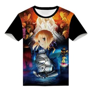 Fate Zero Fate/Stay Night Hoodies - 3D Printed Anime T-Shirt Funny Short Sleeve Tee Tops