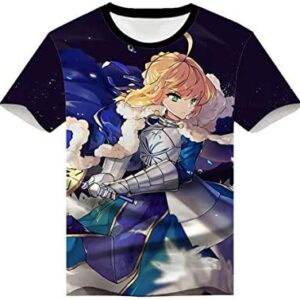 Fate Zero Fate/Stay Night Hoodies - 3D Printed Anime T-Shirt Funny Short Sleeve Tee Tops