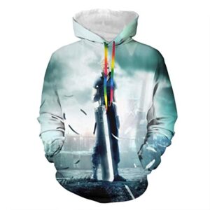 Final Fantasy Hoodie - Cloud Strife 3D Print Long Sleeve Hooded Jumper