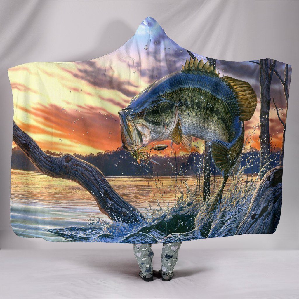 Fish Hooded Blanket - Big Fresh Fish Red Blanket