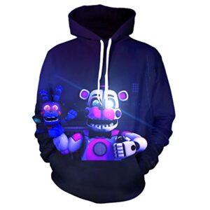 Five Nights at Freddy's Hoodies for Kids Teens - 3D Boys and Girls Pullover Hoodie