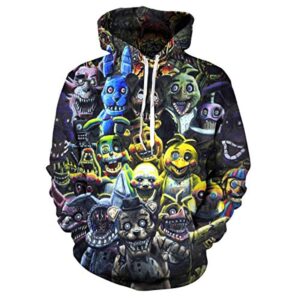 Five Nights at Freddy's Hoodies for Kids Teens - 3D Boys and Girls Pullover Hoodie