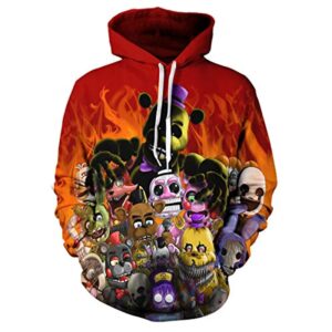 Five Nights at Freddy's Hoodies for Kids Teens - 3D Boys and Girls Pullover Hoodie