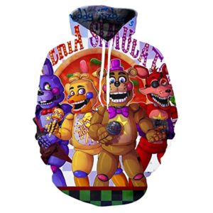 Five Nights at Freddy's Hoodies for Kids Teens - 3D Boys and Girls Pullover Hoodie