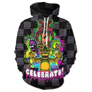Five Nights at Freddy's Hoodies for Teens - 3D Boys and Girls Pullover Hoodie