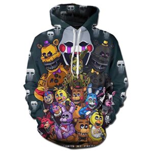 Five Nights at Freddy's Hoodies for Teens - 3D Boys and Girls Pullover Hoodie