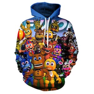 Five Nights at Freddy's Hoodies for Teens - 3D Boys and Girls Pullover Hoodie
