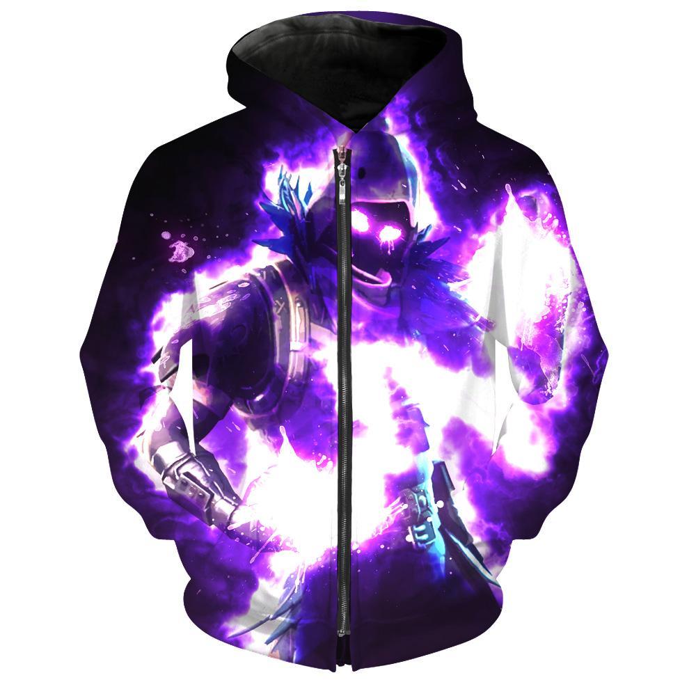 Fortnite Epic Raven Hoodies - Pullover Black Hoodie - Image 2
