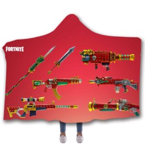 Fortnite Hooded Blankets - Fortnite New Legend Weapon Red Fleece Hooded Blanket