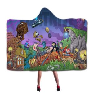 Fortnite Hooded Blankets - Fortnite Role Combination Cartoon Style Fleece Hooded Blanket