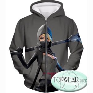 Fortnite Hoodies - Battle Royale Hero Ninja Assasin 3D Zip Up Hoodie