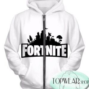 Fortnite Hoodies - New Season White 3D Zip Up Hoodie