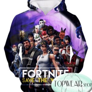 Fortnite Hoodies - Save the World All Heroes 3D Hoodie