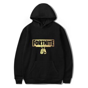 Fortnite Hoodies - Solid Color Fortnite Golden Logo Icon Warrior Hoodie