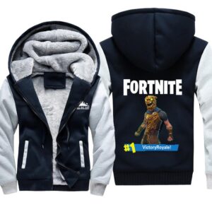 Fortnite Jackets - Solid Color Fortnite Game Battle Hound Jonesy Victory Royale Icon Fleece Jacket