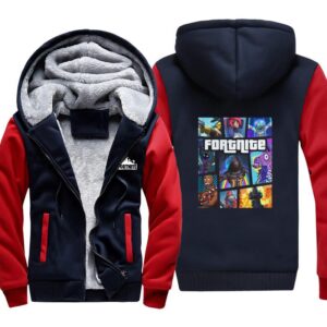 Fortnite Jackets - Solid Color Fortnite Game Hero Cartoon Icon Fleece Jacket