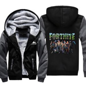 Fortnite Jackets - Solid Color Fortnite Game Hero Collection Icon Fleece Jacket