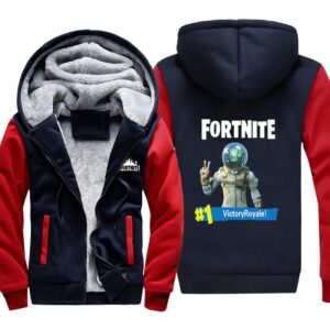 Fortnite Jackets - Solid Color Fortnite Game LEVIATHAN Victory Royale Icon Fleece Jacket