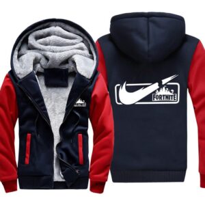 Fortnite Jackets - Solid Color Fortnite Game Logo Icon Fleece Jacket