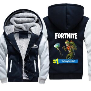 Fortnite Jackets - Solid Color Fortnite Game Rex Icon Cute Fleece Jacket