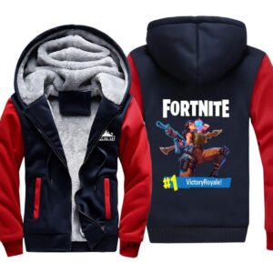 Fortnite Jackets - Solid Color Fortnite Game Victory Royale Mode Icon Fleece Jacket
