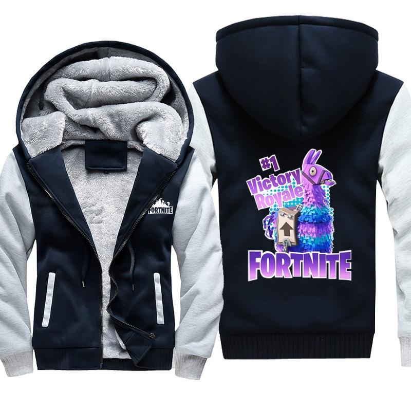 Fortnite Jackets - Solid Color Fortnite Game Victory Royale Rainbow Horse Icon Fleece Jacket