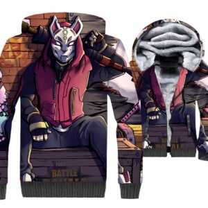 Fortnite Jackets - Solid Color Fortnite Series Drift Super Cool 3D Fleece Jacket