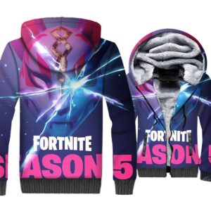 Fortnite Jackets - Solid Color Fortnite Series Season 5 Royal Competition Super Cool 3D Fleece Jacket