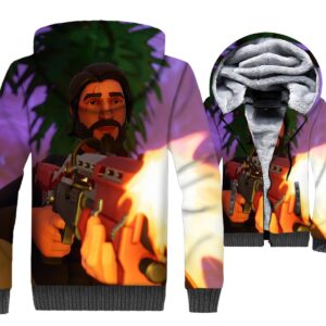 Fortnite Jackets - Solid Color Fortnite Series Super Warrior Super Cool 3D Fleece Jacket