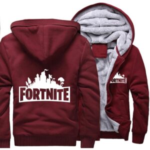 Fortnite Jackets - Solid Color Fortnite Series White Logo Icon Super Cool Fleece Jacket