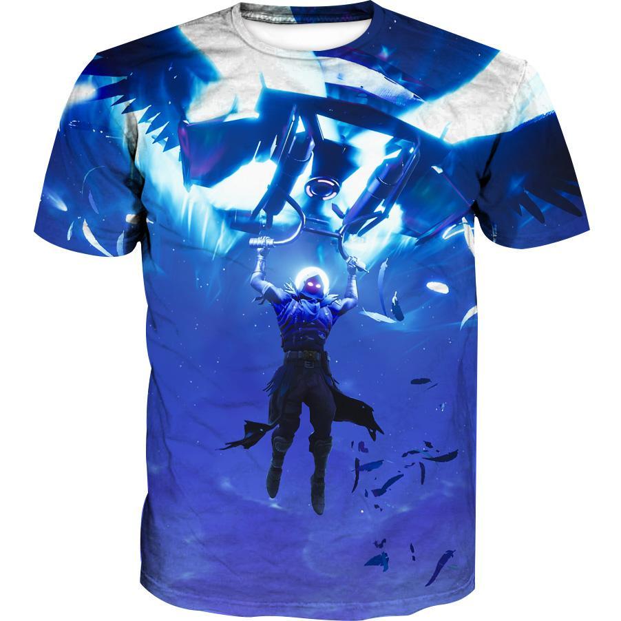 Fortnite Landing Raven Hoodies - Deep Sea Blue Pullover Hoodie - Image 4