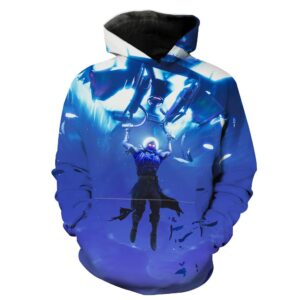 Fortnite Landing Raven Hoodies - Deep Sea Blue Pullover Hoodie