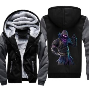 Fortnite Raven Fleece Jackets - Fortnite Role Printed Jacket