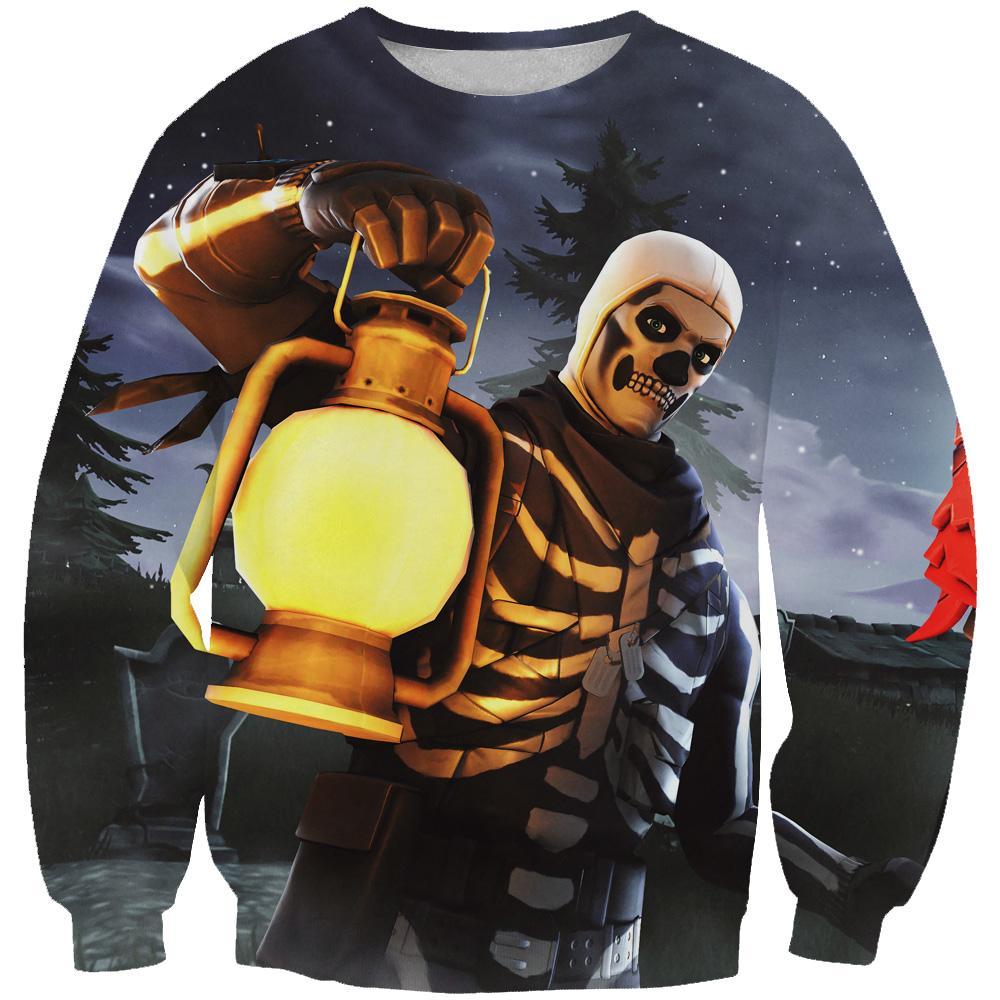 Fortnite Skull Trooper Hoodies - Light Yellow Pullover Hoodie - Image 2