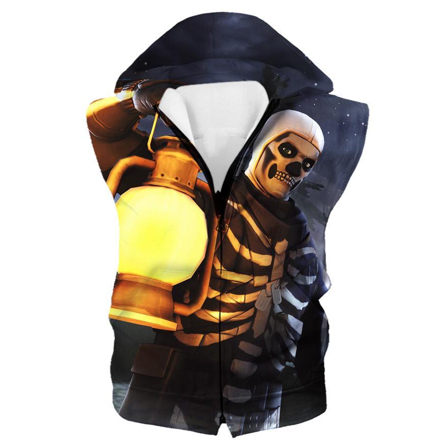 Fortnite Skull Trooper Hoodies - Light Yellow Pullover Hoodie - Image 5