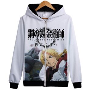 Fullmetal Alchemist Hoodies - Zip Up Anime Full Print Hoodie