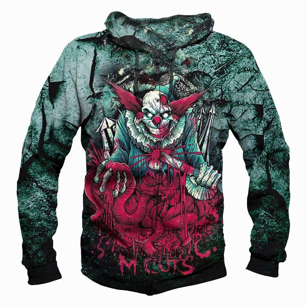 Funny Clown Hoodies - Pullover Evil Nausea Black Hoodie - Image 2