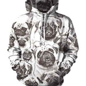 Funny Pug Hoodies - Pullover White Hoodie