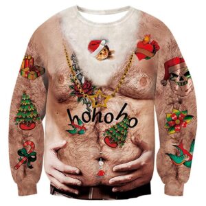 Funny Xmas Pullover Sweatshirt Unisex Ugly Christmas Sweater for Men Women