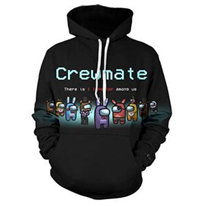 Game Among Us Hoodie - 3D Print Black Crewmate Pullover Hoodie