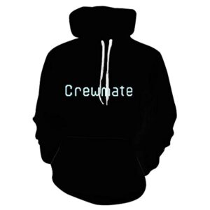 Game Among Us Hoodie - 3D Print Black Crewmate Pullover Hoodie
