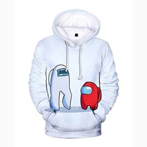 Game Among Us Hoodie - 3D Print White Pullover Hoodie