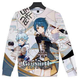 Game Genshin Impact Print 3D Capless Sweatshirt