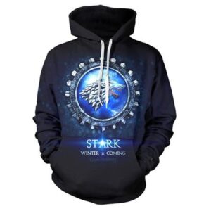 Game of Thrones Hoodie——Unisex 3D Print Stark Family Crest Hoodie