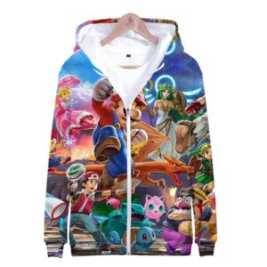 Games Super Mario Hoodies - Super Smash Bros 3D Hoodie Outerwear