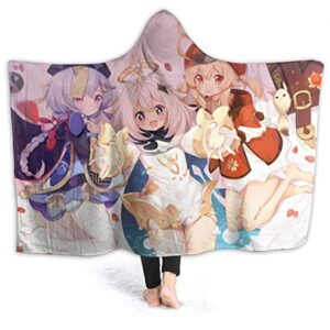 Genshin ImPact Hooded Blanket - Lisa Kaeya Jean Amber Cozy Thick Hooded Blanket