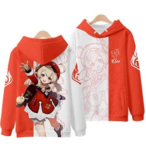 Genshin Impact Hoodies - 3D Hooded Pullover Long Sleeve Casual Streetwear