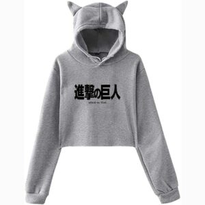 Girl's Attack On Titan Cute Cat Ear Hoodie Sweater