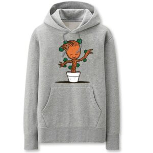 Guardians of the Galaxy Hoodies - Solid Color Groot Cartoon Style Cute Fleece Hoodie